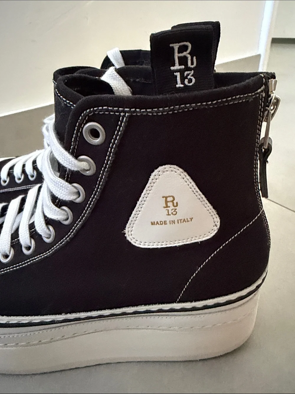 R13 Black Courtney Platform Sneakers 39 us9